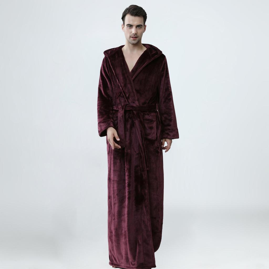 Vestaglia Invernale con Cappuccio per Uomo Morbida Lunga Vestaglia da Bagno con Cappuccio Accogliente Calda Vestaglia da Bagno Morbida Vestaglia da Spa con Tasche Camicia da Casa da Uomo Vestaglie Morbide in Pile