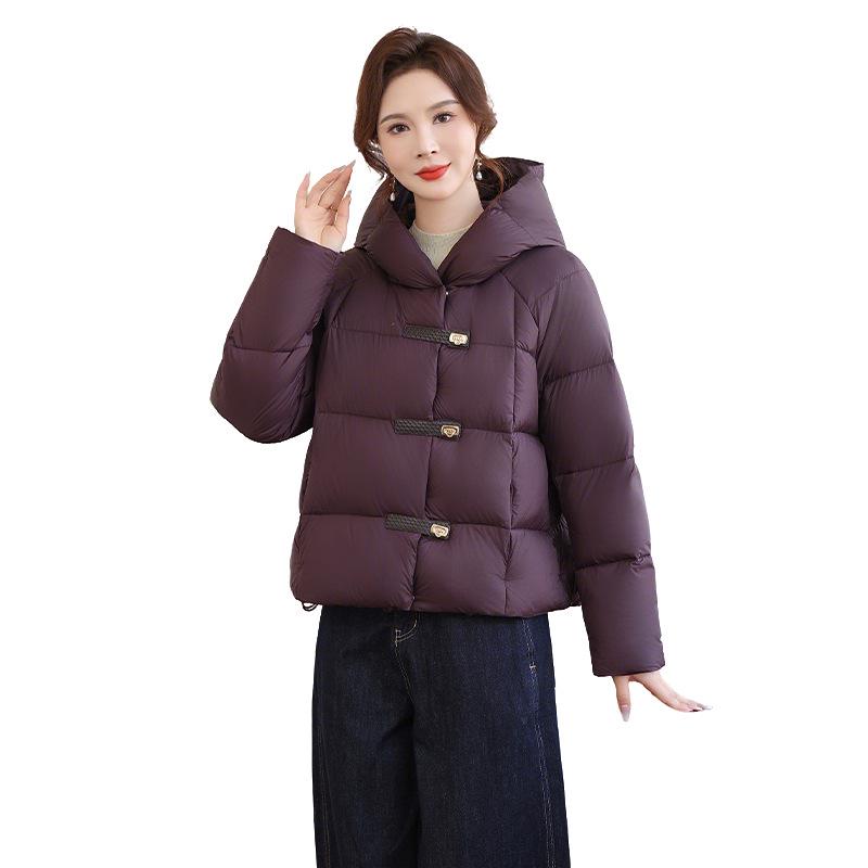 Maternity Soft Hooded Down Jacket for Women, Thick Warm Puffer Coat for Middle-Aged and Elderly