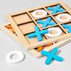 Gioco da tavolo in legno "Tris": Giocattolo di Pensiero Logico per Bambini, Attività Educativa e Interattiva Genitore-Figlio.