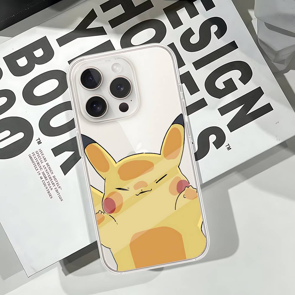 Cute Cartoon P-Pokemon Phone Case For IPhone 17 16 15 14 Plus 13 12 11 Pro Max Phone Back Cover Transparent Shockproof Cover