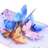 Pop-Up-Grußkarte, buntes Schmetterlings-Blumen-Design, 3D, faltbar, mit Umschlag, handgefertigte Anerkennungs-Segenskarten