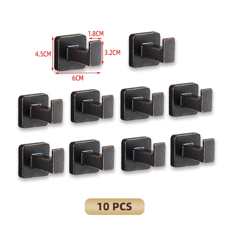 Metal Robe Hooks Black Bronze Wall Mount Hooks For Hanging Keys Clothes Hanger Door Robe Hook Bathroom Accessories FR209