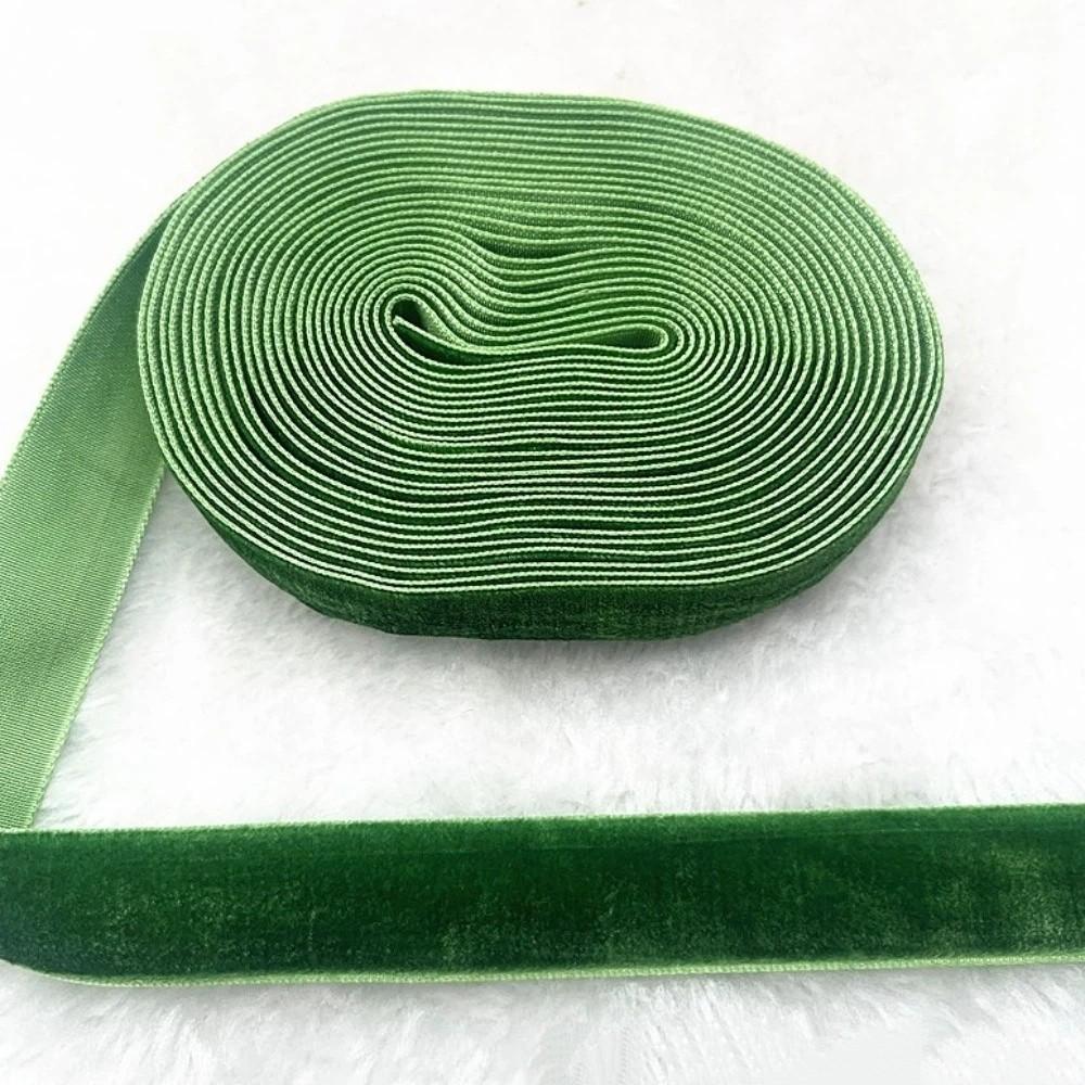 

Solid Color Flocking Webbing 5 Yard Craft Ribbon Package Decor Bow Making Ribbon Flower Bouquet зелёный