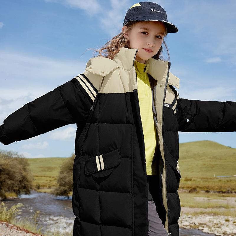 Children's Warm Down Jacket, Mid-length Thickened Coat for Girls  Winter