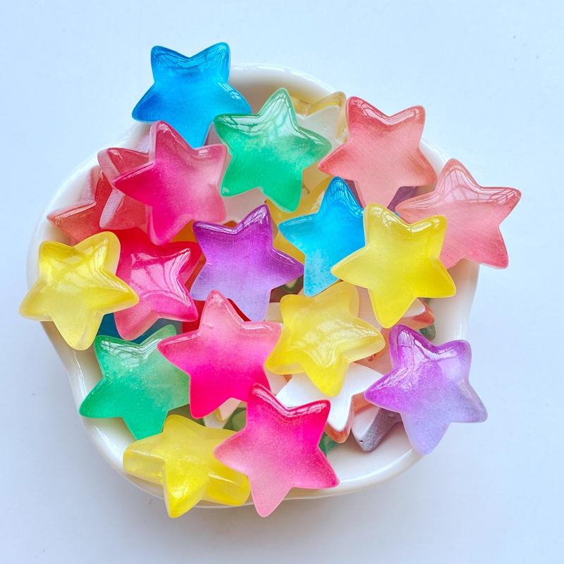 

20Pcs New Cute Mini 18mm Bright Five Pointed Star Flat Back Resin Scrapbooking DIY Jewelry Craft Decoration Accessorie