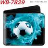 Sports Theme Basketball Football Baseball Print Short Wallet Large Capacity Coin Purse Card Holder for Students PU Leather 1pcs