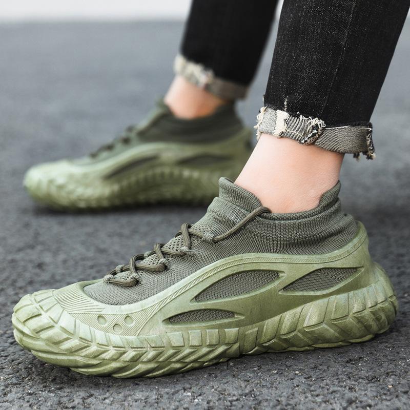 Flying woven men's shoes spring breathable lazy shoes casual shoes versatile outdoor men's casual shoes