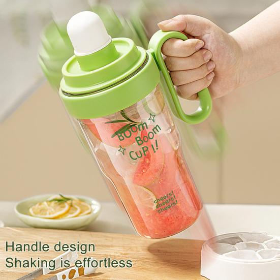 Bartender Shaker Set Leakproof Cocktail Maker with Ice Mold BPA-Free Plastic Shake Kettle for Lemon Tea & Mocktails