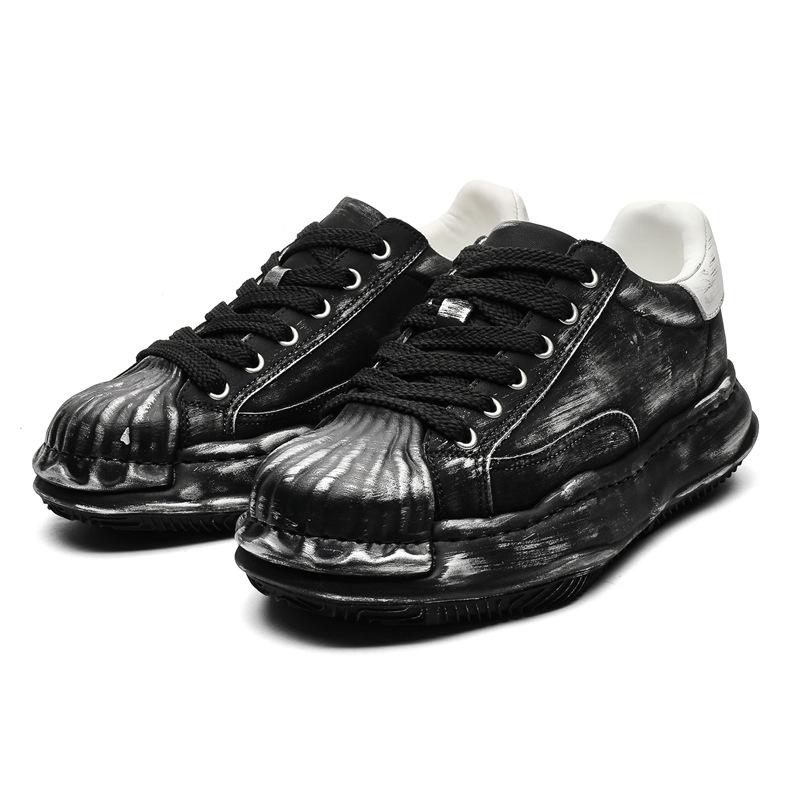 New shell head thick-soled CM inner height increase low-top casual board shoes dissolving shoes retro muffin bottom