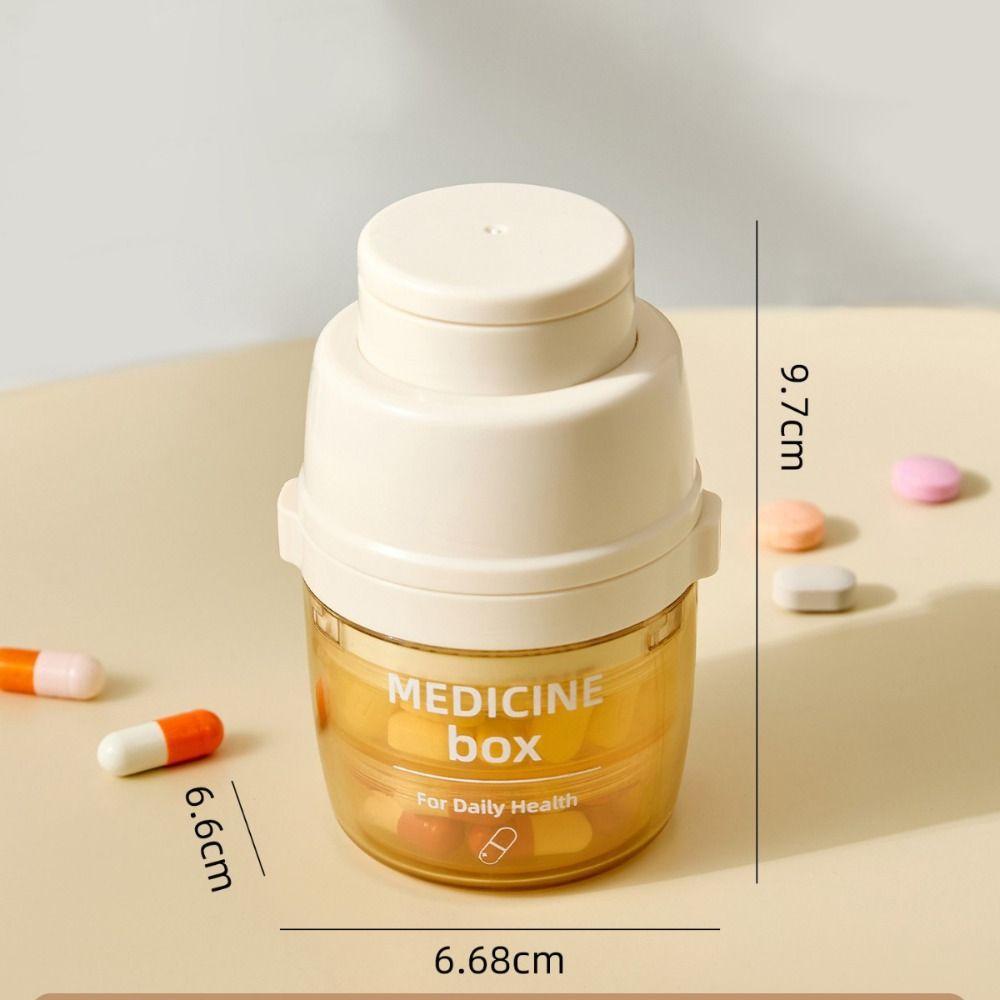 New 3-in-1 Pill Box with Pill Cutter Multi-Layer Mini Pill Grinder Sealed Medicine Tablet Storage Box