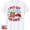 I Put Out For Santa Retro 70s Cakes Christmas Coffee Santa T-Shirt
