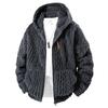 Men's European Size Hooded Fleece Zipper Jacket - Trendy Autumn/Winter Imitation Lamb Wool Coat