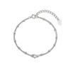 [Stonehenge]] Double Chain Silver Bracelet Sc1764