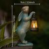 Resin Rabbit Solar Lantern Solar Powered Night Illumination Animal Garden Statues Cute Waterproof Bunny Figurines Gifts