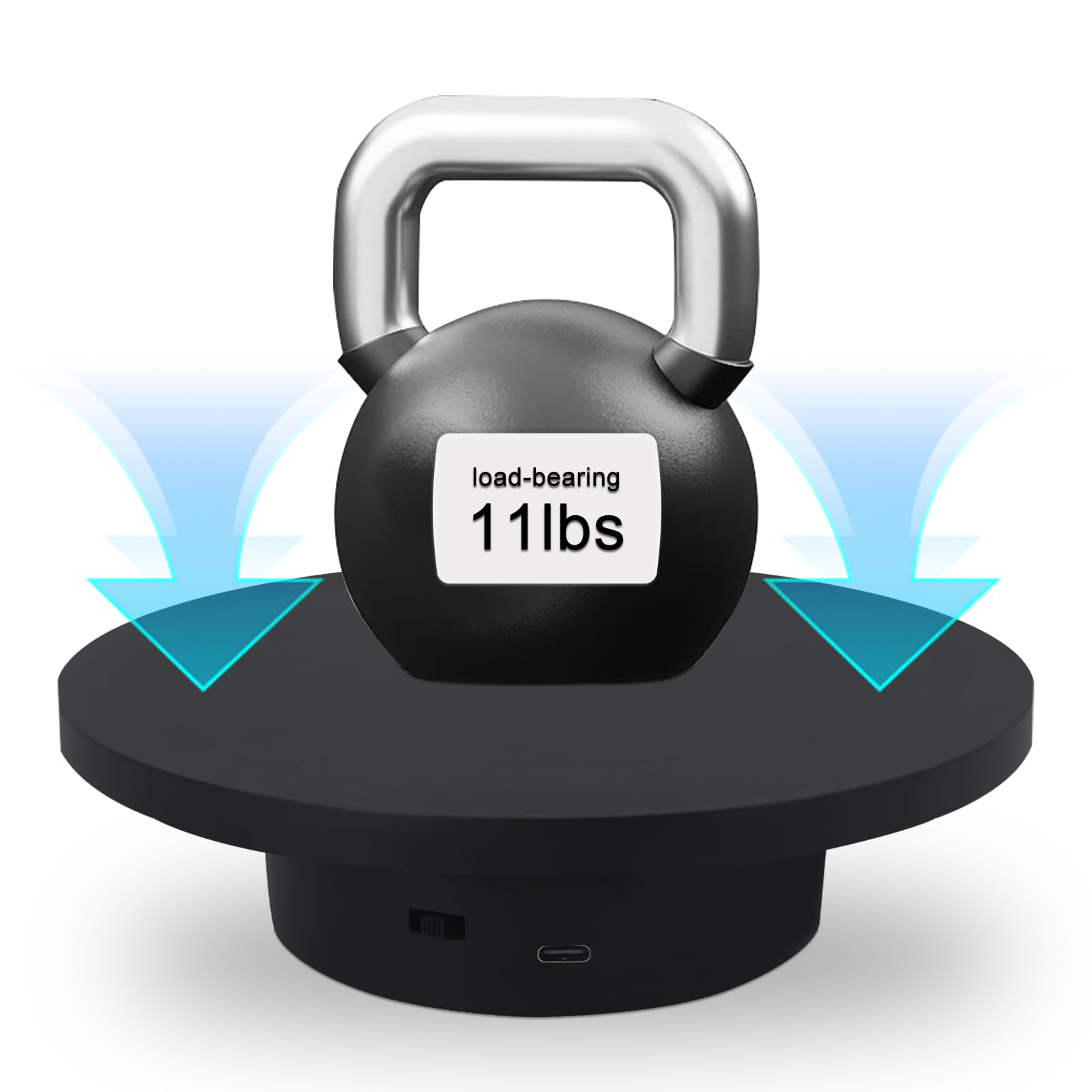 

14cm USB Powered Electric Rotating Display Stand Jewelry Photography Turntable Black