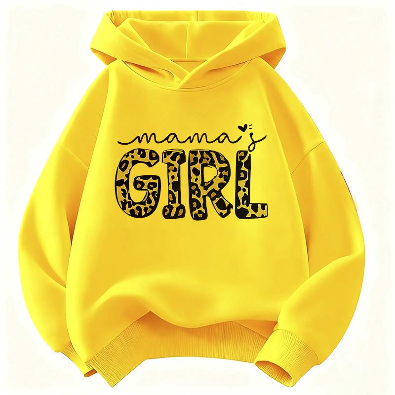 Girls' Spring/Fall Long Sleeve "Mama Girl" Print Sweatshirt Children's Clothing Cute Hoody for Boys Girls Casual Hoodies