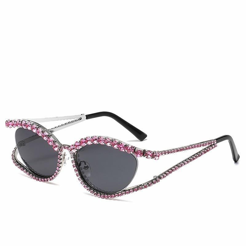

2025 Sparkling Diamond Y2K Cat Eye Sun Glasses New Style Ins Sunglasses Female Eyewears Oculos De Sol UV400 Other