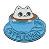 EDEN Stylish Cappuccino Cat Cute Kitten Pin Badge [E950]