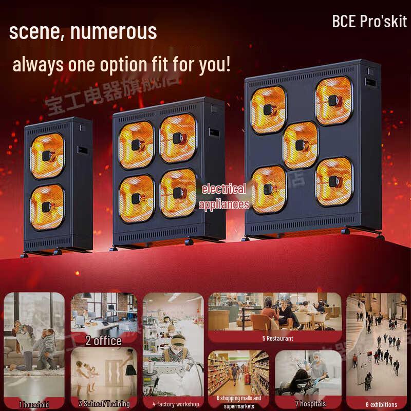 Pro'sKit Commercial Carbon Fiber Fan Heater