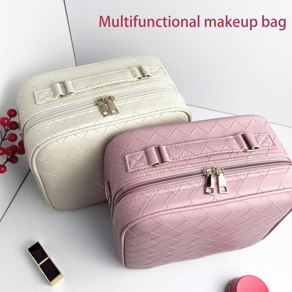 New 2025 LED Mirror Makeup Bag: Large-Capacity, Portable, Hanging Suitcase Storage for Women