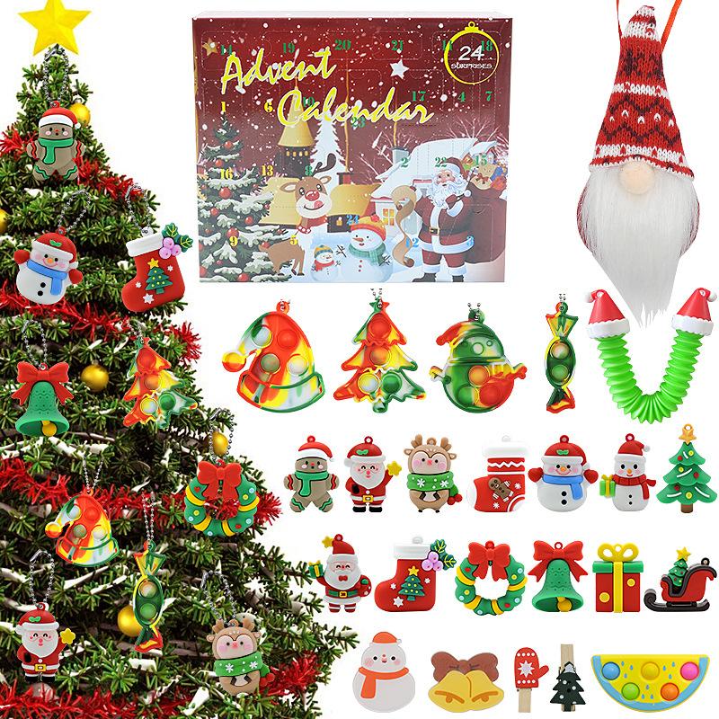 

Для подарка, рождественский креативный календарь, подвеска, развлекательный полимерный рождественский календарь с изображением лося и 24 маленьких дверей