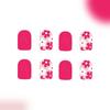24 Pcs Short Square Press On Nail Flowers False Nail Glossy Nail Tips Full Cover Stick On Nail Acrylic Nail for Woman