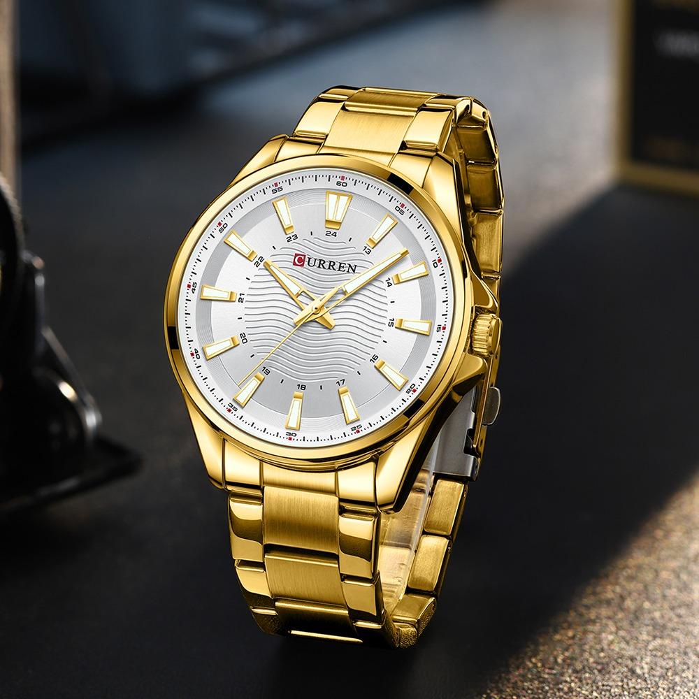 CURREN Classic Simple Stainless Steel Quartz Wristwatches Fashion Brand Men's Watches With Luminous Hands