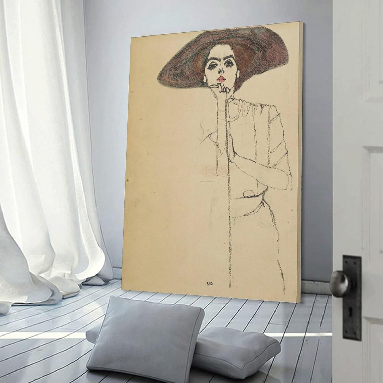 

FUCMI Егон Шиле - Портрет жінки Полотняні постери Настінне мистецтво Декор спальні, офісу Подарунок 20x30 дюймів(50x75см)