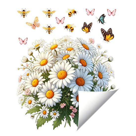 Static Window Clings Flower Butterfly Bee Wall Sticker Self Adhesive