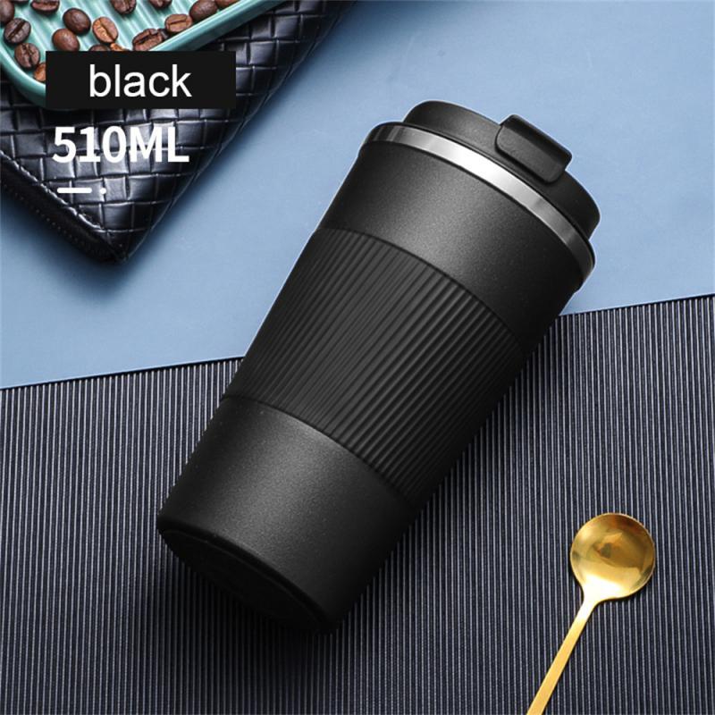 380ml/510ml Coffee Thermos Mug Leak-Proof Non-Slip Car Vacuum Flask Travel Thermal Cup Double-wall Stainless Steel Water Bottle