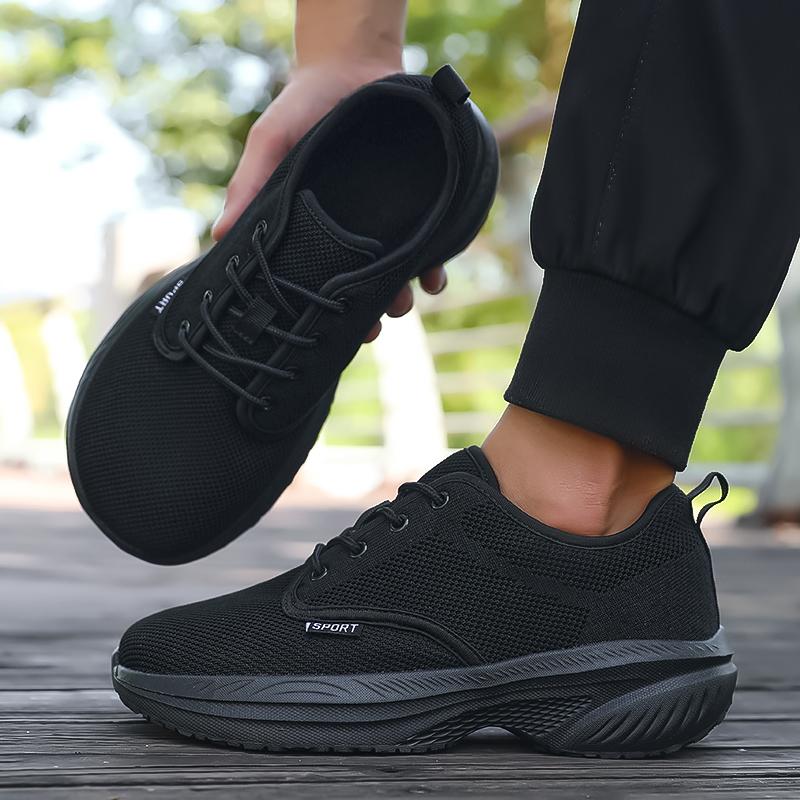 Men Platform Wide Last Shoes Breathable Thick Soled Sneakers Minimalist Versatile Soft Soled Comfortable Wide Foot Walking Shoe