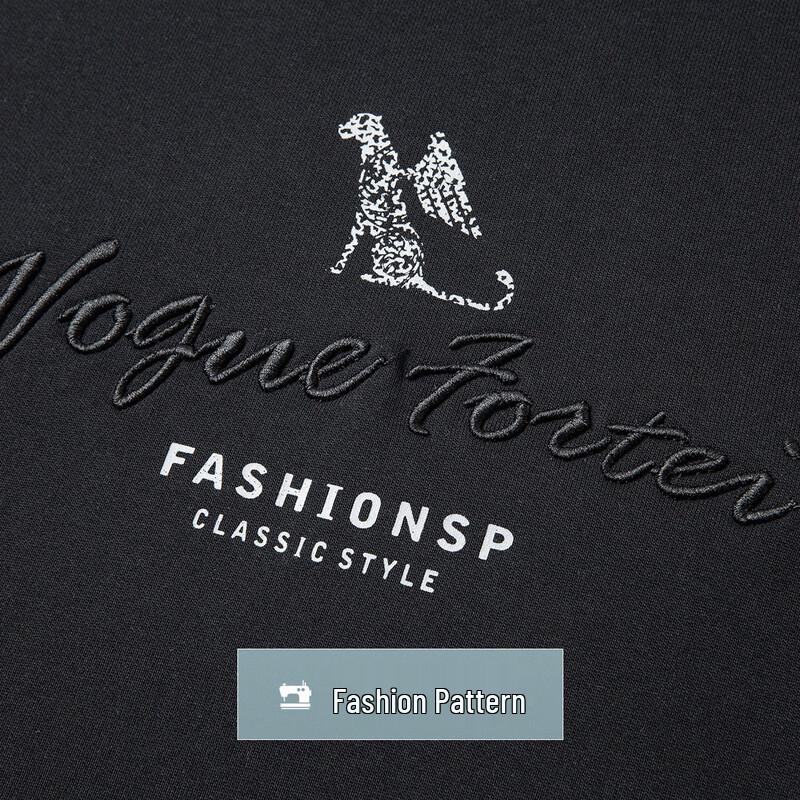 FORTEI Herren Langstapel-Baumwollmischung Rundhals-Sweatshirt