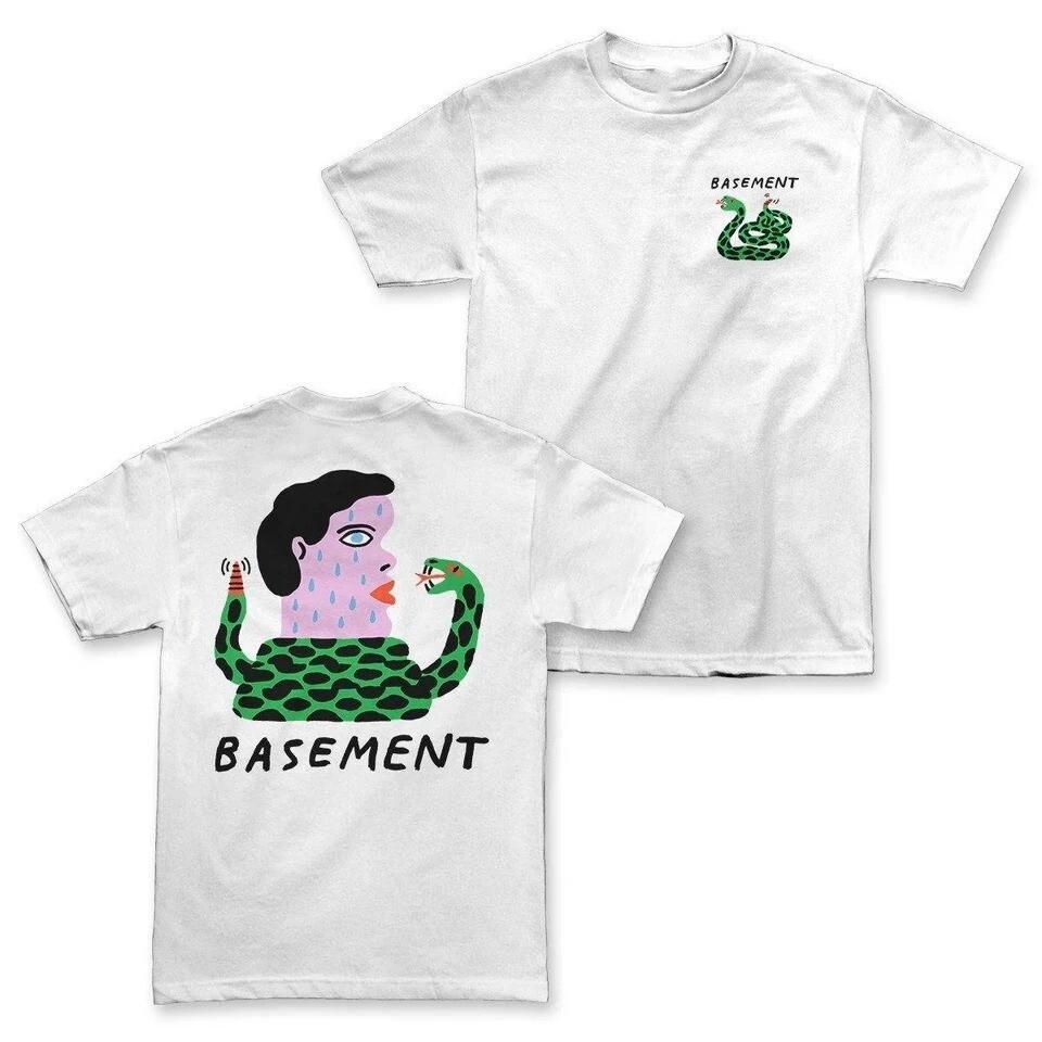 Baseunisext Band Short Sleeve Cotton White All Size For Unisex Full Size Shirt S