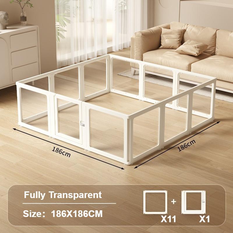 Full Transparent Dog Fence Acrylic Small Dogs Playpen Indoor Pet Puppy Dogs Enclosure Bed Accessories Pets Cat Dog Baby Barrier