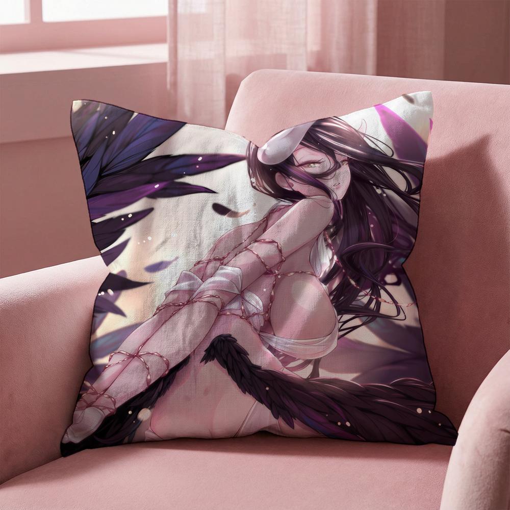 OVERLORD Albedo Anime Cushion Cover Multi-Scene Pillow Cover for Home & Car - Reversible, Soft & Durable for Daily Use