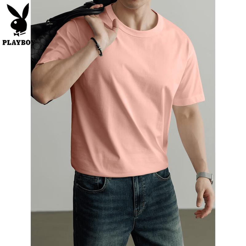 PLAYBOY Men s Solid Color Short Sleeve T-Shirt 3XL