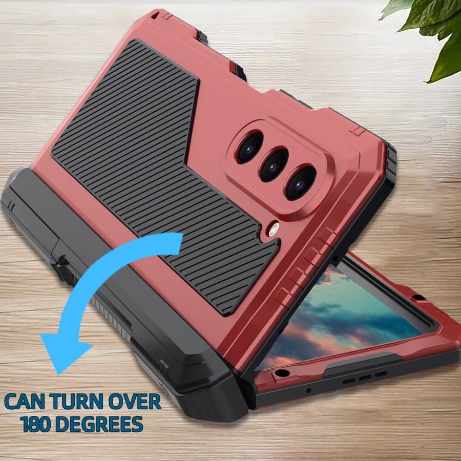Case for Samsung Z Fold 7 6 5 4 Shockproof Aluminum Metal Cases Anti-Drop Heavy Duty Guard Armor Cover Built-in Screen Protect