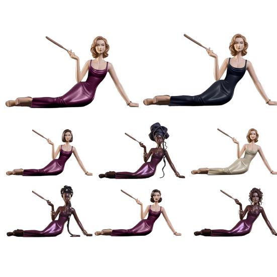 Handcrafted Women Aroma Figurine Resin Elegant Lady Incense Stick Holder Meditating Lady Sculpture Aromatherapy Statue for Living Room Bedroom