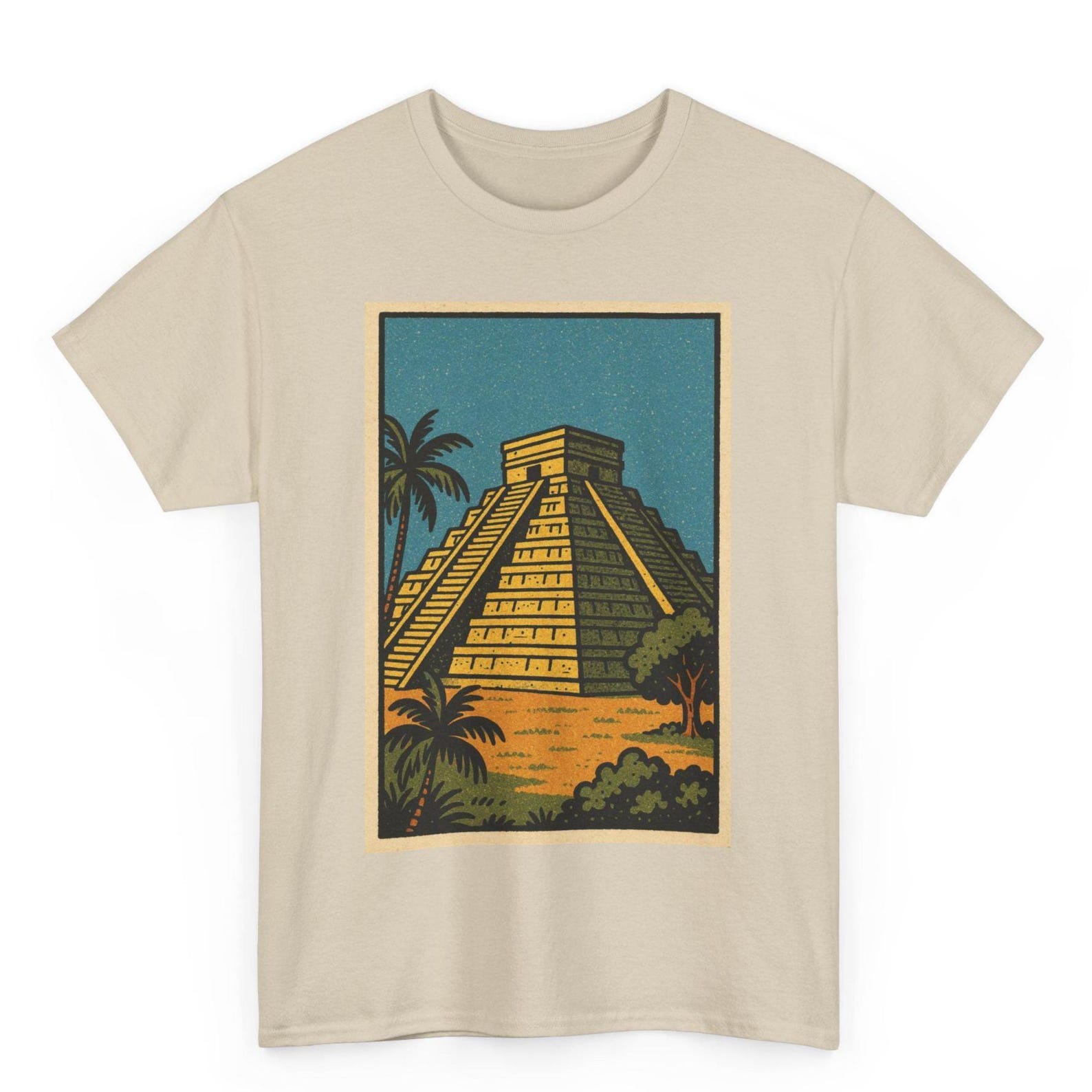 Chichen Itza T-Shirt: Retro Comic Mexico Travel Tee 2XL