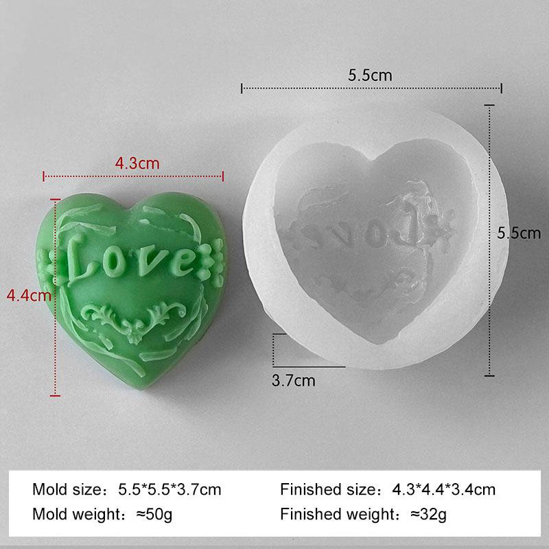 Heart-shaped Handmade Chocolate Cookie Baking Mould DIY Valentine's Day Gift Love Aroma Candle Gypsum Resin Decoration Mold