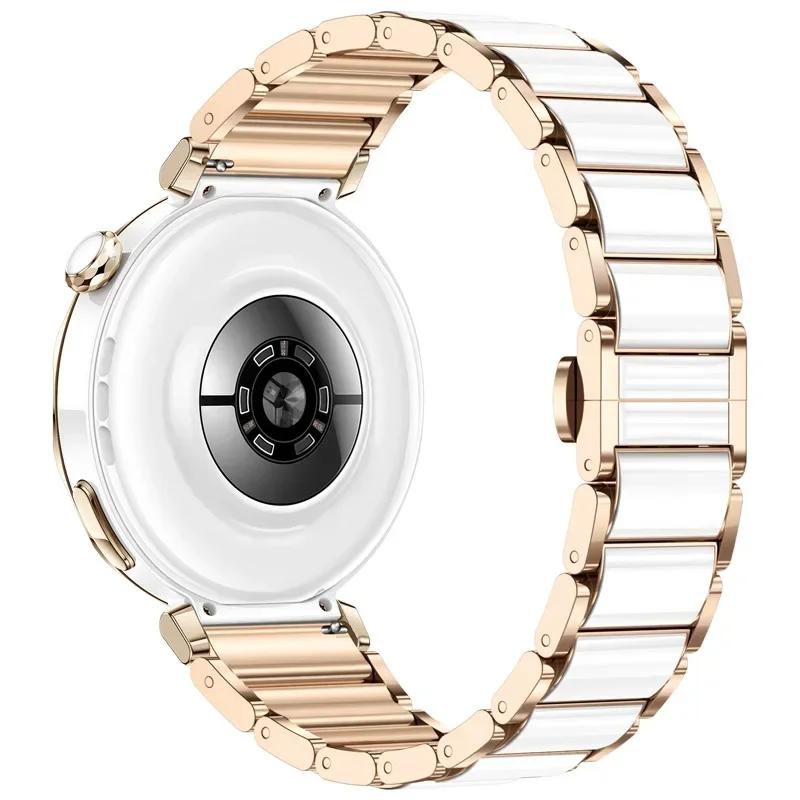 18mm keramický řemínek pro Huawei Watch GT5/4 41mm/GT5 Pro 42mm dámský náramek pásek pro Huawei Watch GT5 GT4 kovový řemínek