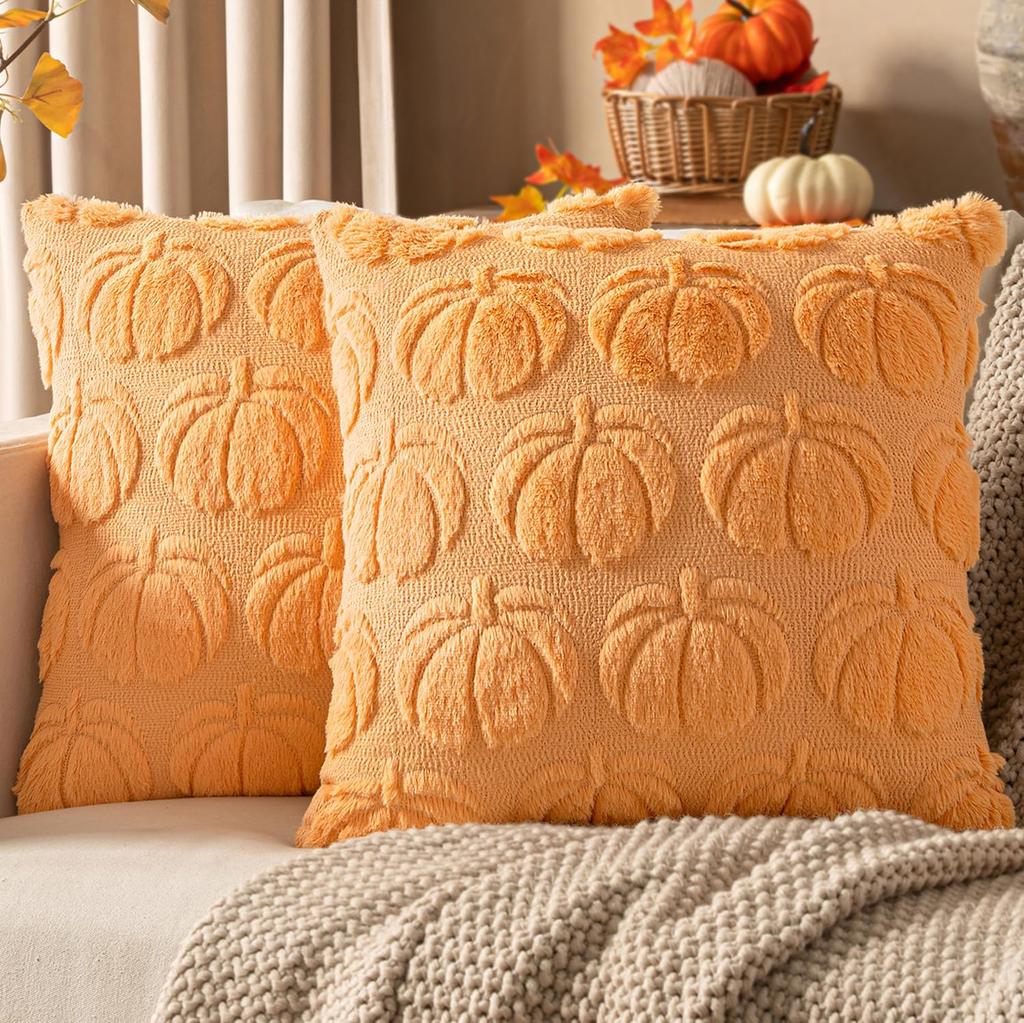Halloween Pumpkin Embroidered Plush Pillowcase Cojines Simple Throw Headboard Pillow Cushion Covers Halloween Party Supplies
