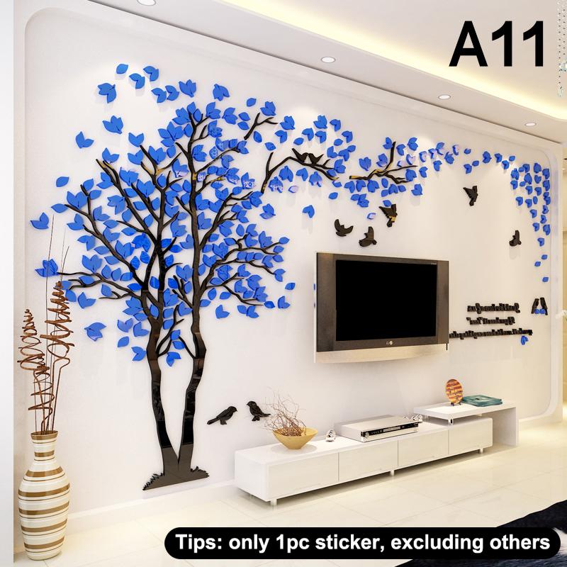 3D Acryl Baum Wandaufkleber Selbstklebend Heim Hintergrundwand Wandaufkleber Wandaufkleber Heimdekoration, Schlafzimmer Tapete