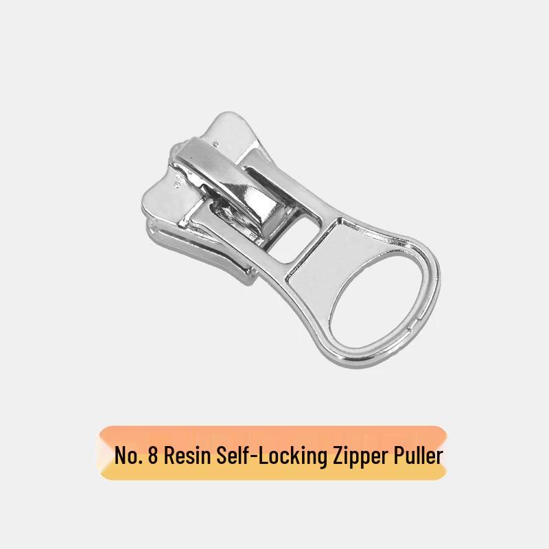 Resin Zipper with Disc Bottom Puller, Size 3/5/8, Self-Locking Zinc Alloy, Thickened Puller In Stock
