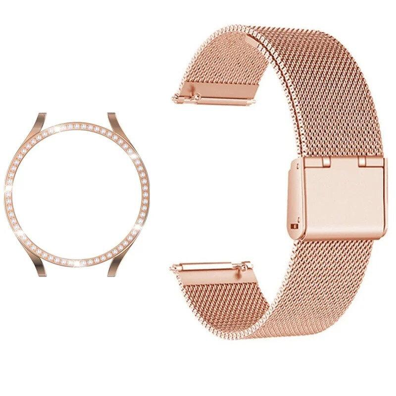 Milanese Bracelet Strap + Case for Samsung Galaxy Watch 7 44mm, Rose Gold