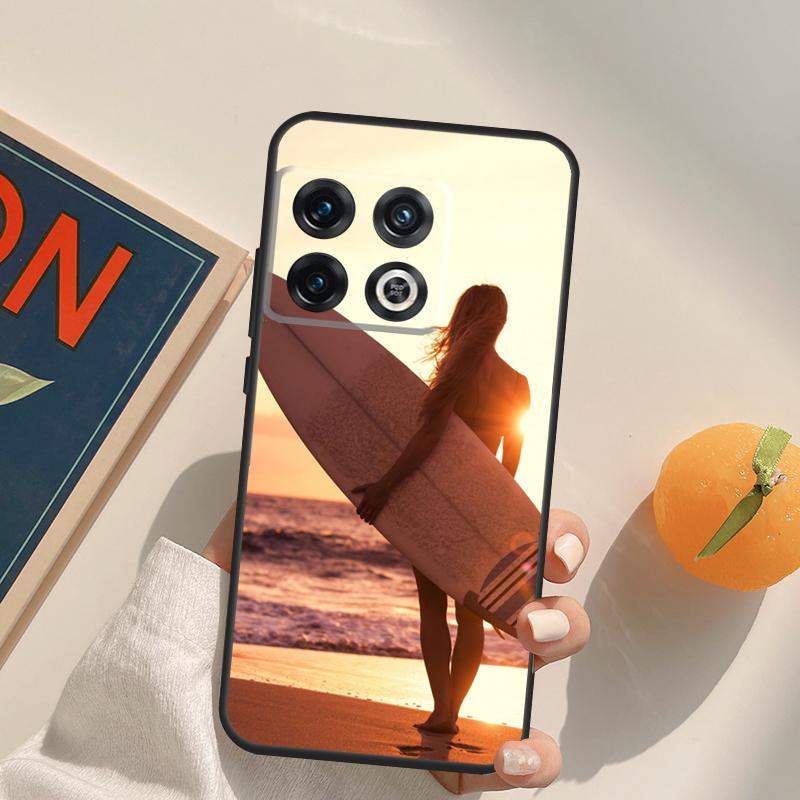 HAWAII BEACH SURF GIRL SURFING ART Case For OnePlus 12R 13R 13T 10R 15 13 12 11 10T 8T Nord CE 4 3 2 Lite N20 N30 Nord 5 Cover