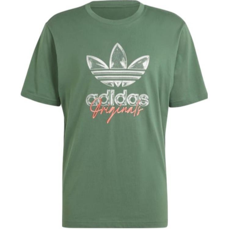 adidas Originals Logo Print Crew Neck Pullover Straight Cut Short Sleeve T-Shirt S