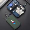 LCHGA1 Car Sticker Leather Car Key Holder Case Keychain Pouch Storage Bag Cover For BMW M Emblem E46 E36 E34 F10 E90 F30 E60 F30 E53 E3