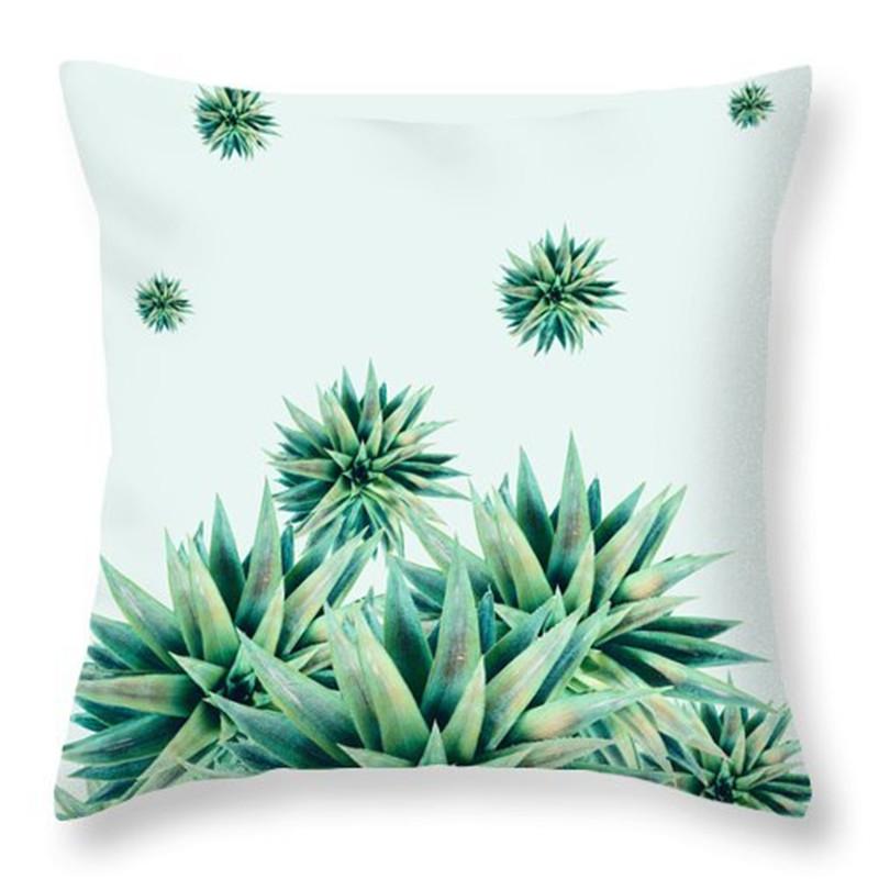 Rainforest Tropical Plant Leaf Print Pattern Cushion Cover Home Living Room Sofa Decoration Square Polyester Pillow Pillow Cover