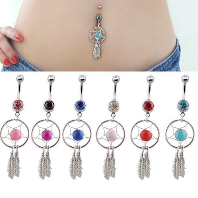 Trendy Belly Button Rings Dream Catcher Piercing Navel Fashion Women Helix Piercing Umbigo Ombligo Se